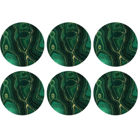 SOTTOBICCHIERI Set di 6Oro - Verde - Agata - Geode - Marmo 10x10 cm (1/5)