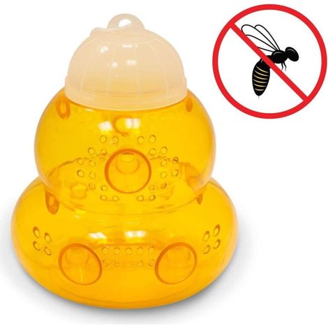 Piège À Guêpes - Piège À Frelons Jaune Réutilisable Avec Cordon Nylon - Pour Jardin Terrasse Balcon - 1 Pièce (1/5)