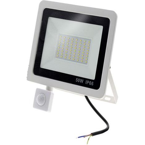 Projecteur LED 50W Blanc détecteur de mouvement extérieur IP65 Température de Couleur: Blanc froid 6500K (1/4)