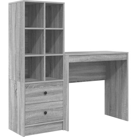 Maison Exclusive - Bureau avec tiroir avec étagère avec stockage 2 pcs Gris Sonoma