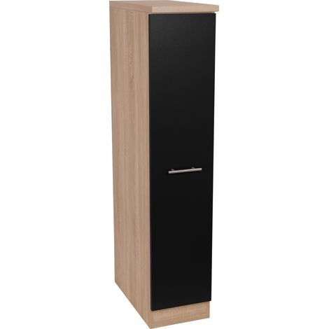 Apothekerschrank 30 cm Eiche Sägerau Schwarz Merle, Luis, Peter Respekta