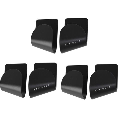 Rack De Rangement Pour Couvercles De Casserole - Murale Sans Perçage - Réglable - ABS Noir - 3 Paires (1/5)