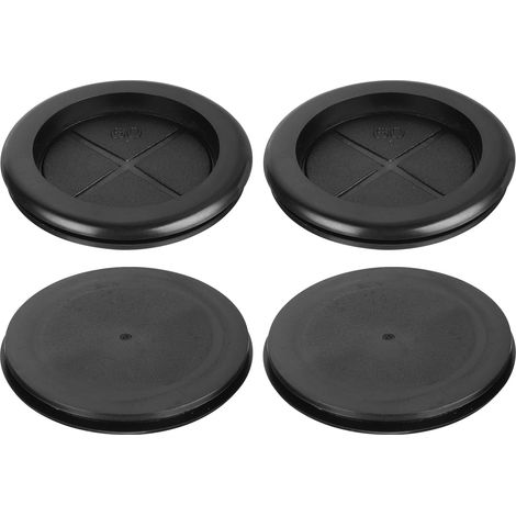 4Pcs Passe-Fils en Caoutchouc 2-3/8" (60Mm) Trou de Perçage, 2" (48Mm) Id Bouchons de Trou Unilatéraux Anneau de Joint pour Pare-Feu Câble de Protection de Fil, Noir (1/5)