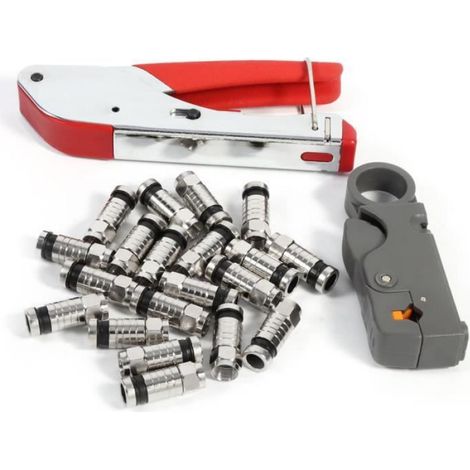 Tbest Jeu d'outils d'extrusion de tête F Kit d'outils de compression F RCA RG58 connecteur raccord câble coaxial à sertir coaxial (1/4)