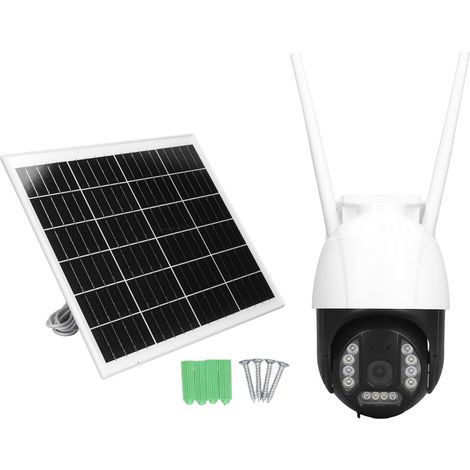 Caméra de surveillance 4G 4MP, détection humaine IA, panneau solaire intégré, batterie rechargeable, vision nocturne couleur, IP67 extérieur sans fil (1/5)