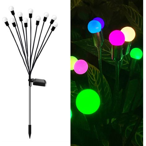 Lámpara de jardín brillante, con forma de luciérnaga, alimentada por energía solar, resistente al agua, ideal para caminos de jardín, decoración de jardines y como luz nocturna. (1/5)