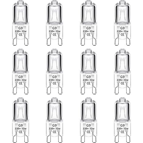 Lot de 12 Ampoule Halogène G9 33W 230V Dimmable, Blanc Chaud 2700K, 460LM, Sans Scintillement, Tolérance 300°C Pour, Ampoule Halogène pour Four, Micro-ondes, Lustres, Lampes de Paysage (1/5)
