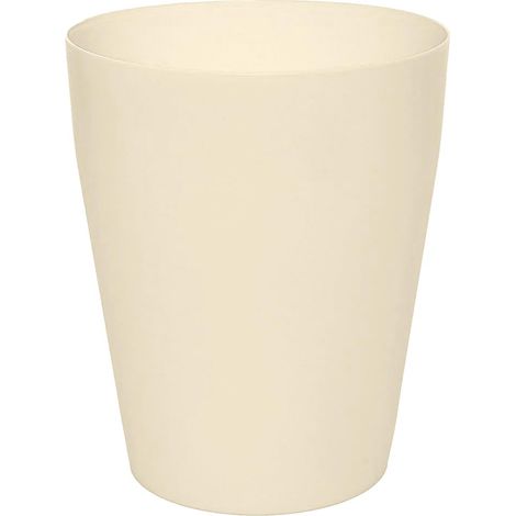 Corbeille à papier Seau à papier Poubelle Bac à déchets en plastique idéal pour chambre d'enfant, bureau, cuisine, hauteur : 26,5 cm, 12 l (blanc crème) (1/5)