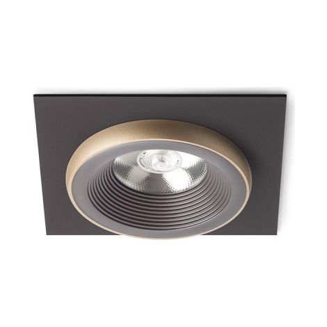 Faretto SHARM SQ I da incasso marrone/oro perlato 230V LED 10W 24° 3000K