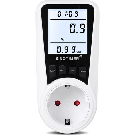 Compteur d'Énergie Intelligent Prisique DDS109L 230V EU , Moniteur de Puissance avec Écran Rétroéclairé , Mesure Puissance, Tension, Courant, Coût , 16A Max, pour Analyse d'Appareils-Alovez (1/5)