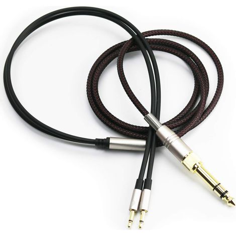 Double câble adaptateur de rechange de 2,5 mm vers 3,5 mm et 6,3 mm compatible avec casque M1060, M1060C, M565, M565 1,5 m (1/4)