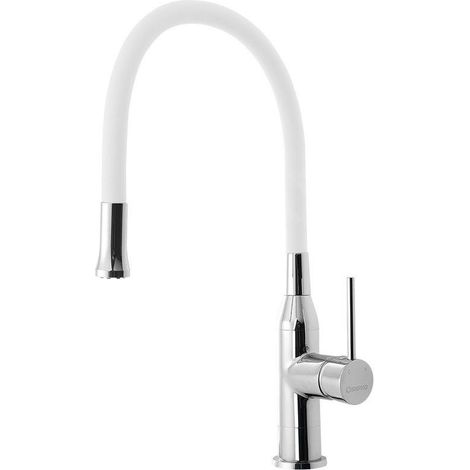 Sapho Sili - Robinet d’évier avec bras flexible, blanc/chrome SR481 (1/5)