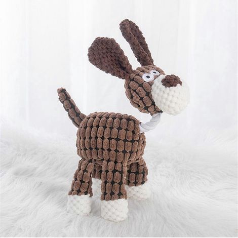 Jouets pour animaux de compagnie, jouets à mâcher en velours côtelé en forme d'âne, jouets de dentition en peluche pour chiens, B-- (1/5)