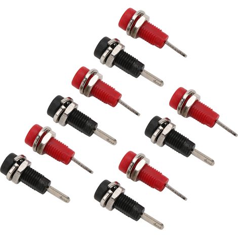 J.40003 2-mm-Bananenbuchsenadapter für die Frontplattenmontage mit innerer Federplatte, schwarz und rot (1/5)
