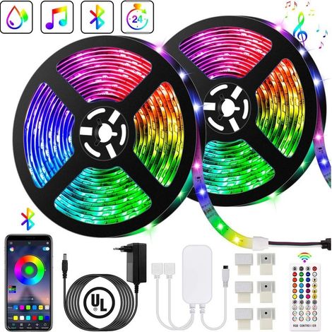 Ruban LED Bluetooth 10m IP65 300 LEDs SMD5050 RGB Contrôle APP smartphone Synchronisation musique Classe énergétique A+++ (1/5)