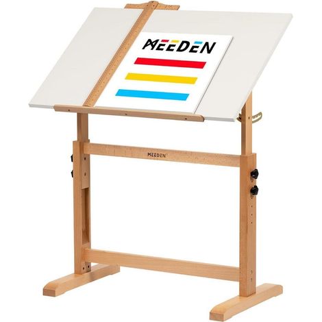 Table à dessin 90x60cm inclinable réglable en hauteur en bois massif (1/5)