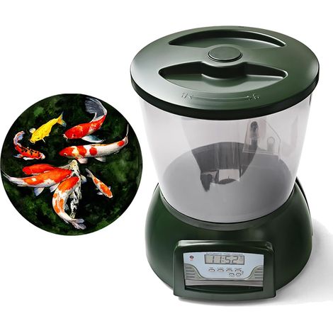 4.5L Pond Feeder, Fish Feeder, Distributeur Nourriture Poisson Bassin Exterieur -alimenté par Batterie (1/5)