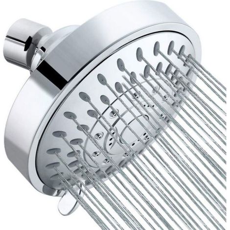 1 Pommeau de douche, haute pression, 5 réglages, anti-calcaire, chromé, salle de bain (1/4)