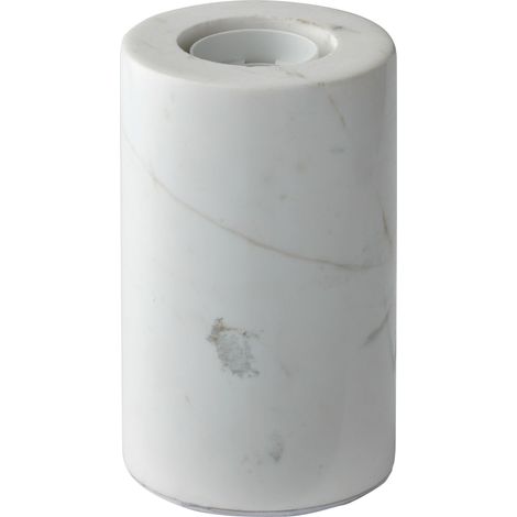 OSRAM Lampe de Table Base en Marbre Decor, Marbre Blanc, Version E27, Dimmable, Interrupteur, Câble Textile, 80mm (1/5)