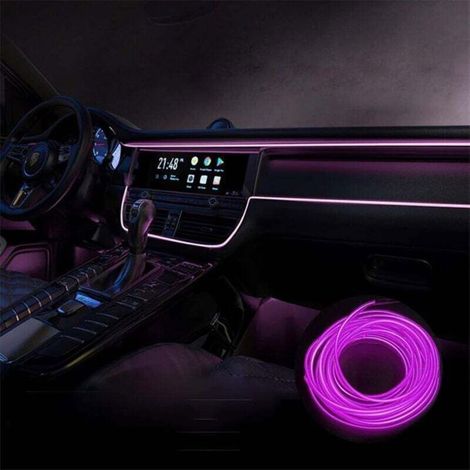 Bande LED intérieure voiture - PZCC - 5 m - Violet - 5V USB - Éclairage 360° - Faible consommation (1/4)