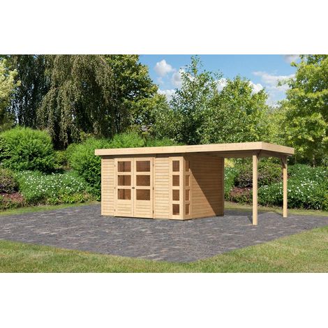 SH Kerko 5 natur 302x242x211cm mit Anbaudach 2,40m Breite