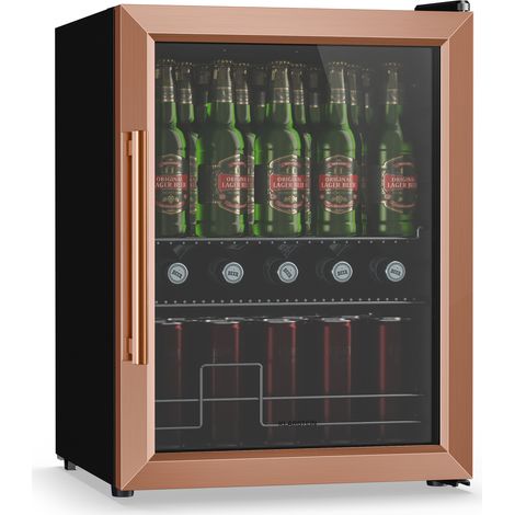 Klarstein Réfrigérateur Pour Boisson 60L - Porte Vitrée Double, 2 Étagères Amovibles, 3-10°C, Compact, Mini Frigo Boissons, Température Réglable, Design Moderne