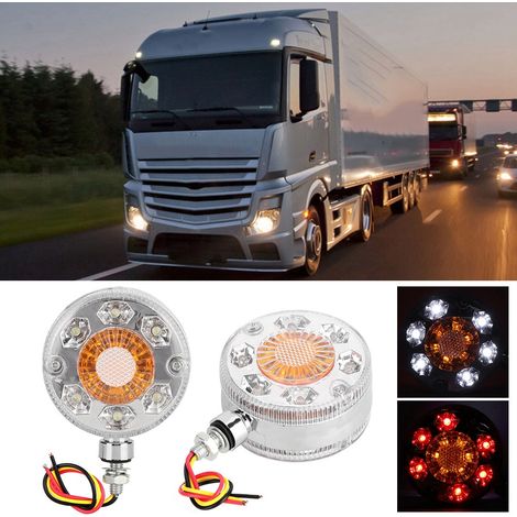 Rote und gelbe LED-Seitenmarkierungsleuchten für LKW, Anhänger, Rückspiegel von Schwerlastfahrzeugen, 24V Blinksignal (1/5)
