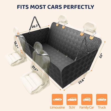 Extension de siège arrière, housse de siège de sécurité pour chien à fond dur (noir, adapté aux voitures/SUV, etc.) (1/5)