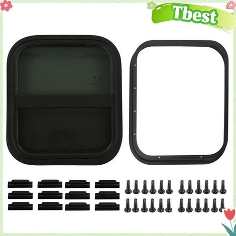 Fenêtre de camping-car, 440x390mm / 17,32x15,35 pouces Fenêtre de levage de camping-car coulissante étanche pour remorque de (1/4)