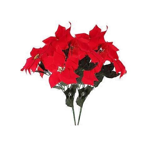 Lot de 2 décorations de Noël (crèche), compositions florales rouges, centres de table de Noël, fleurs artificielles