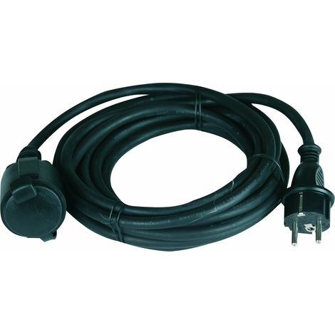 Unitec 46453 cavo di prolunga in gomma H05RR-F 3 G 1.5 mm², 5 m, nero