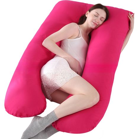 Oreiller de grossesse, oreiller en forme de U amovible et lavable, grand coussin, oreiller lombaire (1/5)