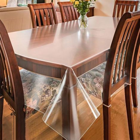 Nappe De Table Transparente 110X120Cm – En Pvc Imperméable Et Lavable Pour L'Extérieur-Protégez Votre Table De La Saleté-Nap[IN116] (1/5)