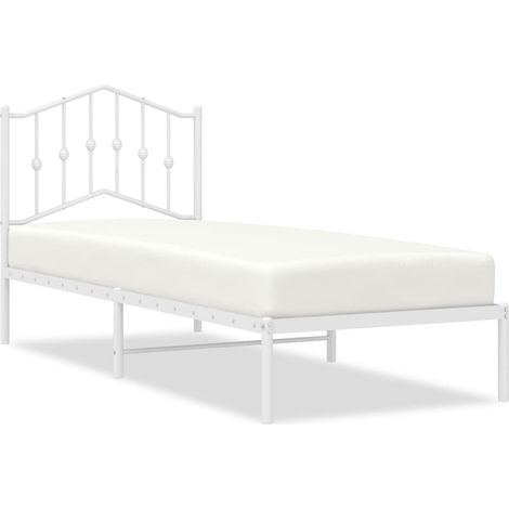 Maison Exclusive - Giroletto con Testiera Metallo Bianco 90x190 cm