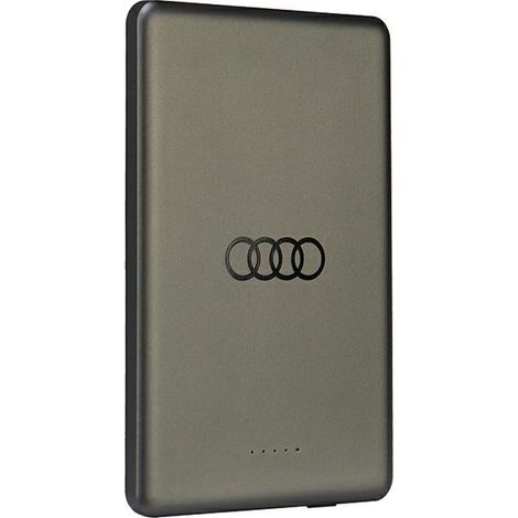 Batterie externe à induction 15 W 5 000 mAh Audi avec grand logo MagSafe, grise