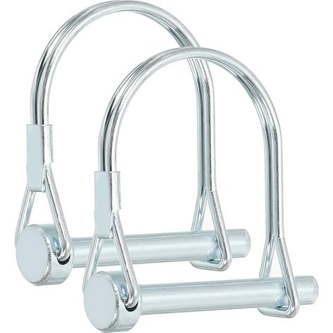 Attache de remorque Broche 1/4x1-5/8", 2 Pcs Broche de verrouillage de fil Broche de verrouillage de tige de sécurité Ronde Broches PTO pour remorques agricoles Attelages(6x40mm) (1/5)