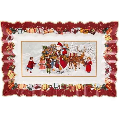 Bandeja rectangular de fantasía de Papá Noel con niños de Villeroy & Boch Toy