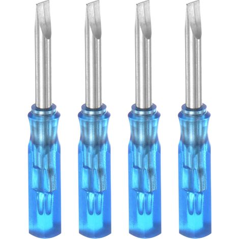 4Pcs Sl3,0 Mini Tournevis Fendu 3mm Tête Plate Magnétique Bleu (1/5)
