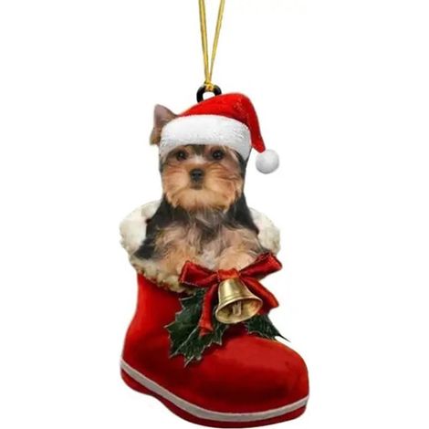 Pendentif Arbre De Noël Chien - Décoration Acrylique Pour Sapin - Idéal Décoration Intérieure Fêtes - Lot De 1 (1/3)