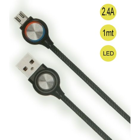 Trade Shop - MICRO USB AUF USB2.0 2.4A KABEL MIT LED-DATENANZEIGE ULTRASCHNELLES LADEN QY-W081 - (1/3)