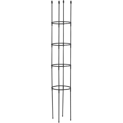 Support de Plantes Élastique pour Pots et Jardins – Set en Fibre de Verre Noir – Taille Φ22 x 85/110/135/160 cm – 1 Ensemble Pack (1/5)