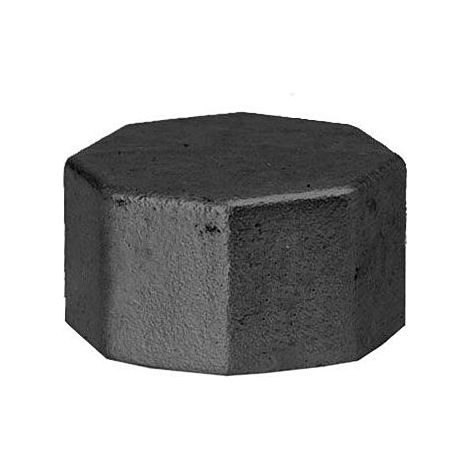 Hermann Schmidt Temperguss 300 Kappe 14300040 DN 40, 1 1/2", kantig, schwarz