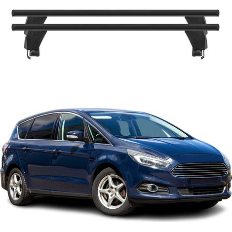 OMAC Dachträger Querträger Alu für Ford S-Max II 2015-2019 Pre-FL – Abschließbar – T-Nut – City-Crash-getestet – Max. 50 kg Schwarz (1/5)