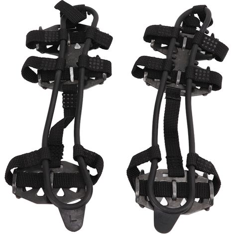 1 Paire de Crampons Antidérapants en Acier Inoxydable, 24 Pointes pour Marche sur Neige et Glace, Noir (1/5)