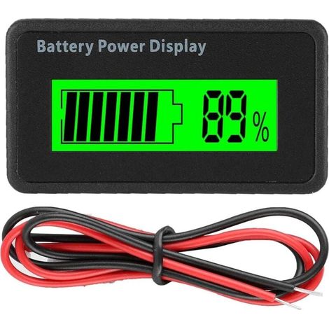 YMYNY Universal Battery Capacity Indicator, Battery Power Indicator, Tester, Voltmeter, 12-48V (Green) (1/4)