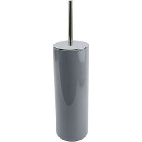 TRADE SHOP - Portascopino Porta Scopino Con Scopettino Wc Bagno Water Grigio Silver 69483 - (1/3)