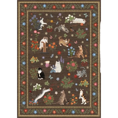 Tappeto, stile moderno, retro antiscivolo, color cioccolato, 2000 mm x 2900 mm-b (1/2)