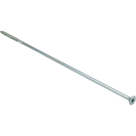 Vis charpente TEKOR Tête fraisée Cranté TORX T40 8X360 Filetée sur 80 Pointe antifendage type 17 Acier zingué - 50 pièces (1/5)