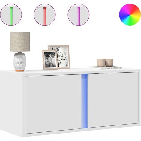 Maison Exclusive - TV-Wandschrank mit LED-Beleuchtung Weiß 80x31x