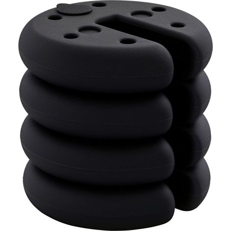 Outsunny 4-teiliges Pavillon-Bein-Set, belastbar bis 5 kg, Stabilisator für Gartenpavillons, Gewichte Ø 25 x 6 cm, Schwarz